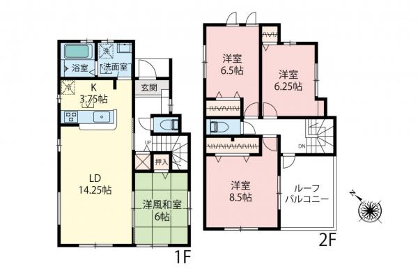 所沢市山口　新築一戸建て 間取り図