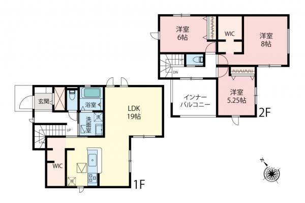 鶴ヶ島市下新田　新築一戸建て 間取り図