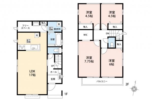 入間市大字仏子　新築一戸建て　全5棟 間取り図