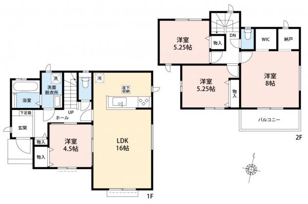 入間市大字仏子　新築一戸建て　全5棟 間取り図