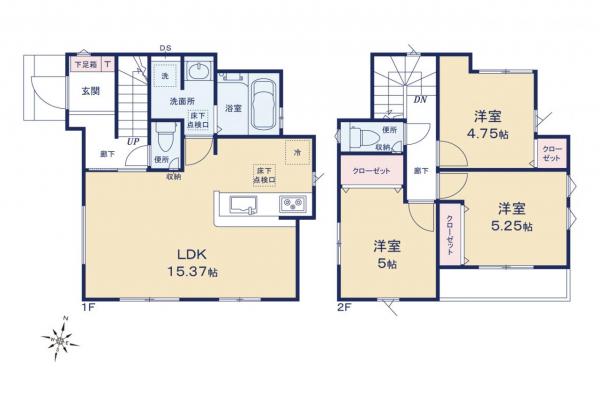東久留米市神宝町1丁目　新築一戸建て 間取り図