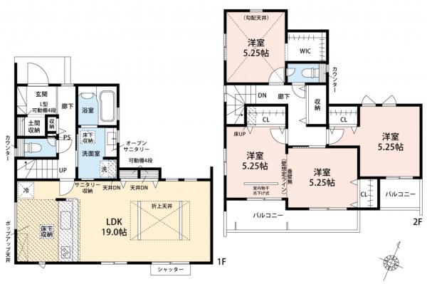 狭山市狭山台4丁目　新築一戸建て 間取り図