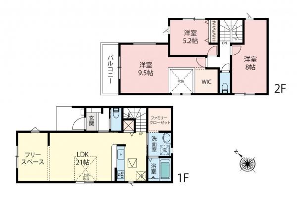 ふじみ野市元福岡2丁目　新築一戸建て 間取り図