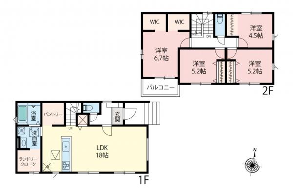 所沢市小手指南2丁目　新築一戸建て 間取り図