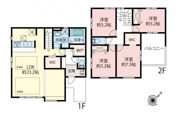 所沢市小手指南3丁目　新築一戸建て 間取り図