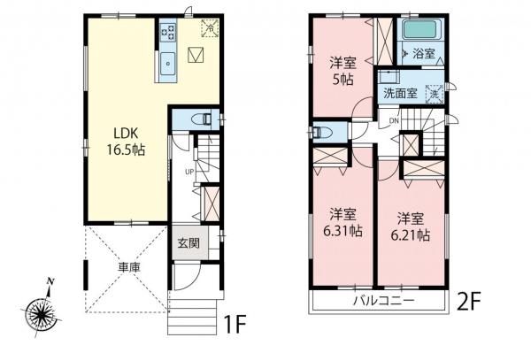 ふじみ野市鶴ヶ舞1丁目　新築一戸建て 間取り図