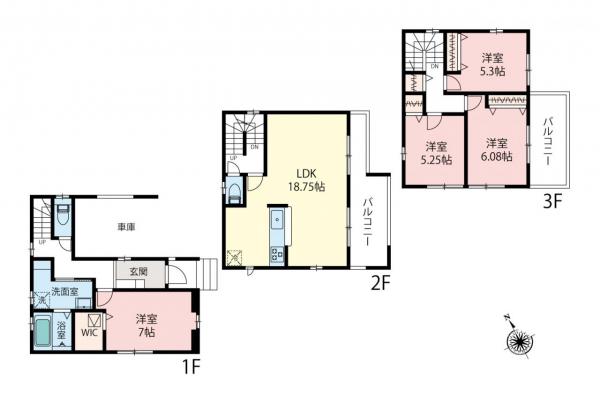 朝霞市朝志ヶ丘4丁目　新築一戸建て 間取り図