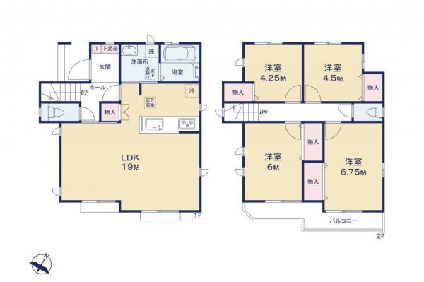 東村山市久米川町2丁目　新築一戸建て 間取り図