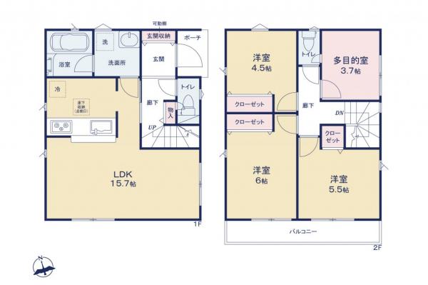 東村山市青葉町3丁目　新築一戸建て 間取り図