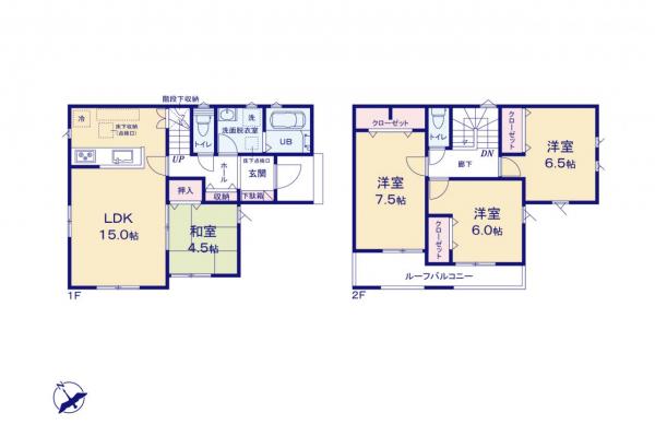 狭山市入間川２丁目　新築一戸建て 間取り図