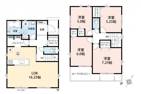 狭山市笹井２丁目　新築一戸建て 間取り図