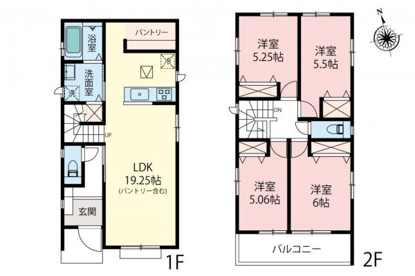 新座市栗原1丁目　新築一戸建て 間取り図