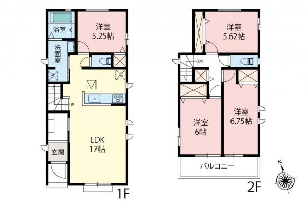 新座市栗原1丁目　新築一戸建て 間取り図