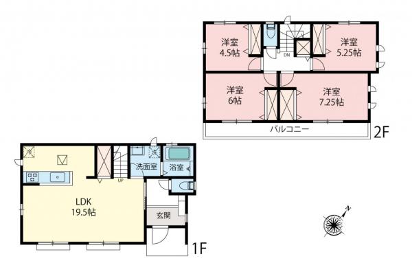 所沢市東所沢3丁目　新築一戸建て 間取り図