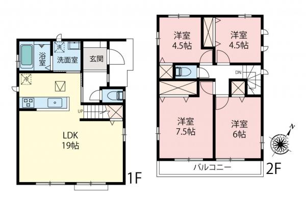 所沢市東所沢3丁目　新築一戸建て 間取り図