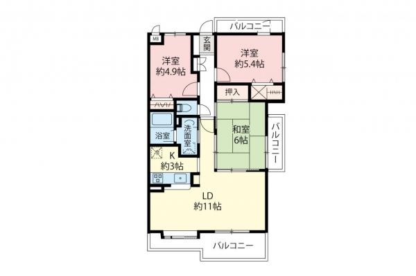 コスモ鶴瀬　5階 間取り図