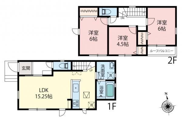 小平市上水南町2丁目　新築一戸建て 間取り図
