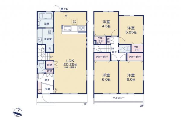 東久留米市下里5丁目　新築一戸建て 間取り図