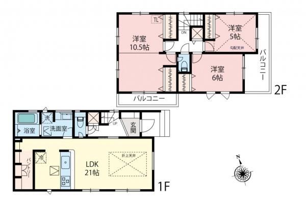 所沢市小手指町4丁目　新築一戸建て 間取り図