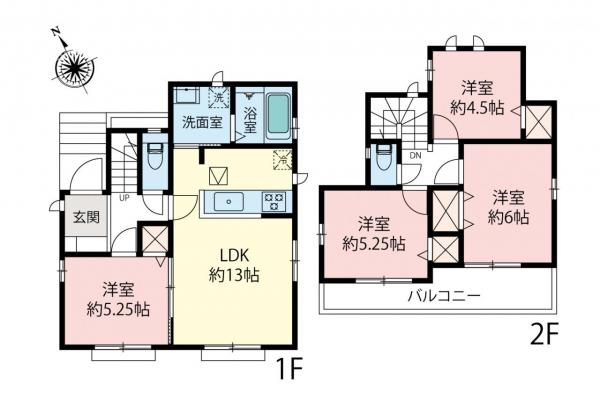 所沢市西狭山ケ丘1丁目　新築一戸建て 間取り図