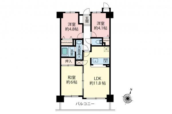 シャルマンコーポ東所沢　6階 間取り図