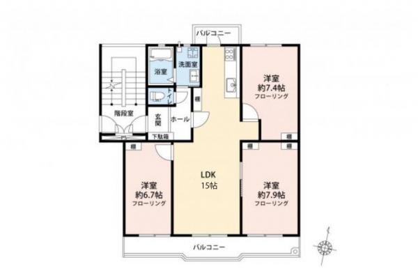 入間東町団地　２階 間取り図