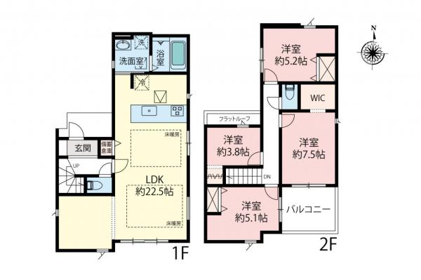 練馬区大泉学園町4丁目　新築一戸建て 間取り図