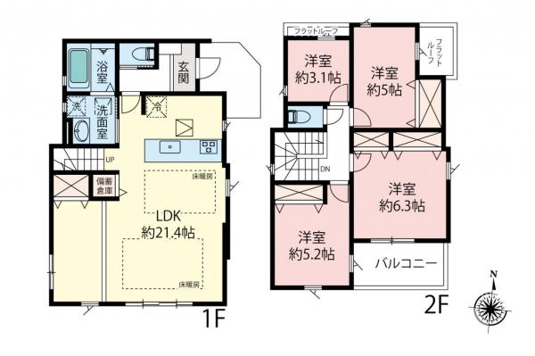 練馬区大泉学園町4丁目　新築一戸建て 間取り図