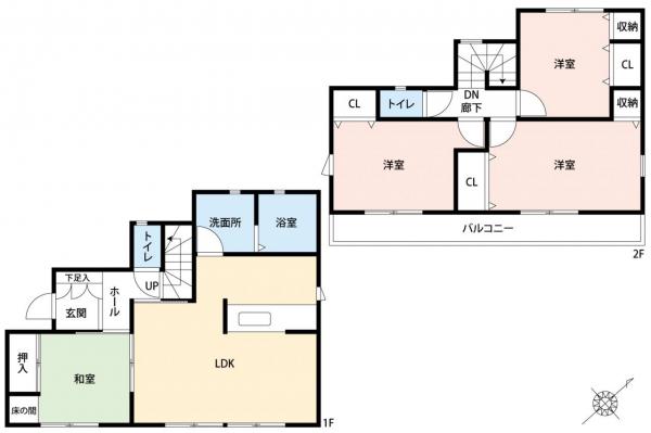 入間市豊岡2丁目　中古一戸建て 間取り図