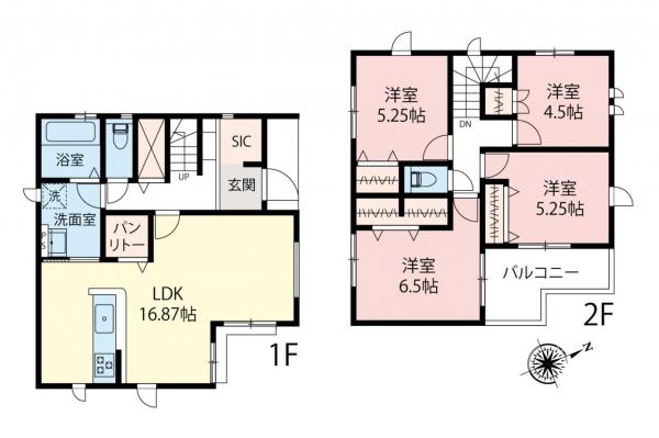 【4LDK】新座市畑中1丁目　新築一戸建て 間取り図