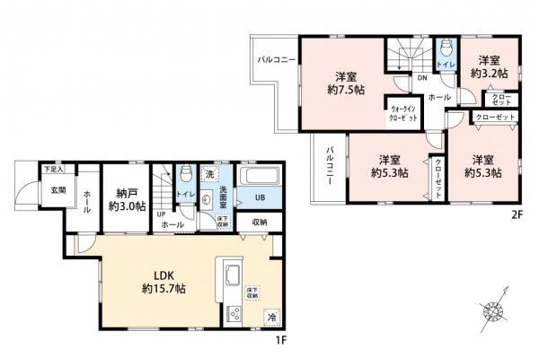 狭山市大字水野　新築一戸建て 間取り図
