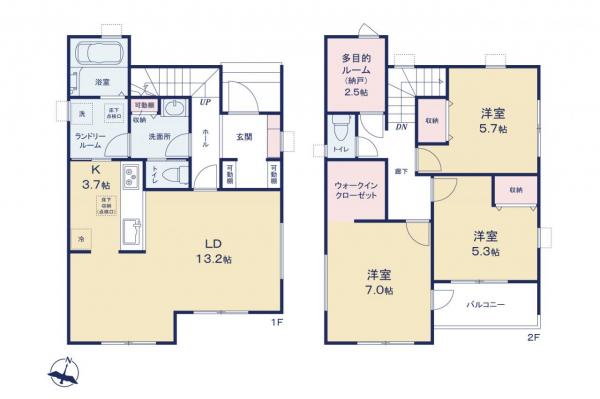 狭山市大字東三ツ木　新築一戸建て 間取り図