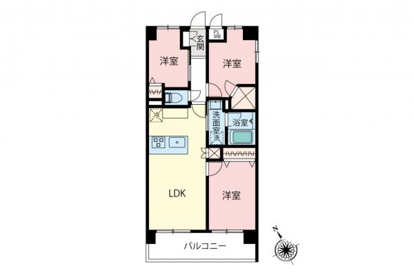 ライオンズプラザ朝霞　3階 間取り図