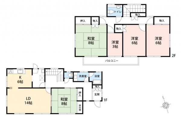 狭山市柏原　中古一戸建て 間取り図