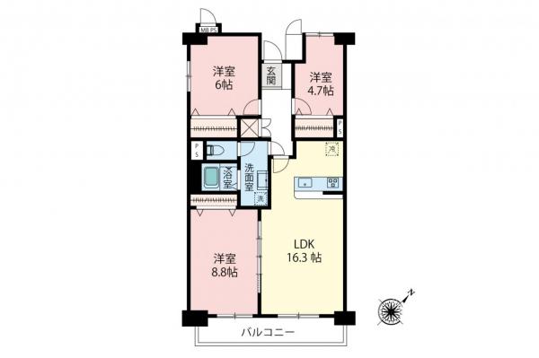 東武みよしみずほ台サンライトマンション　2階 間取り図