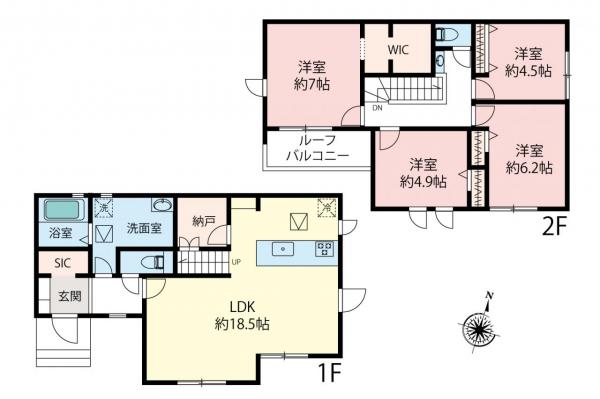 所沢市松が丘2丁目　新築一戸建て 間取り図