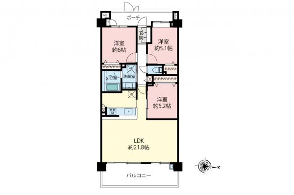 コスモステージひばりヶ丘アミュージア　3階 間取り図