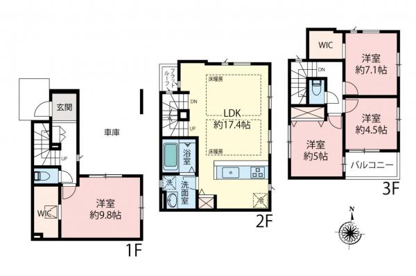 新築一戸建て さいたま市南区四谷2丁目 JR埼京線武蔵浦和駅 6,199万円~6,499万円