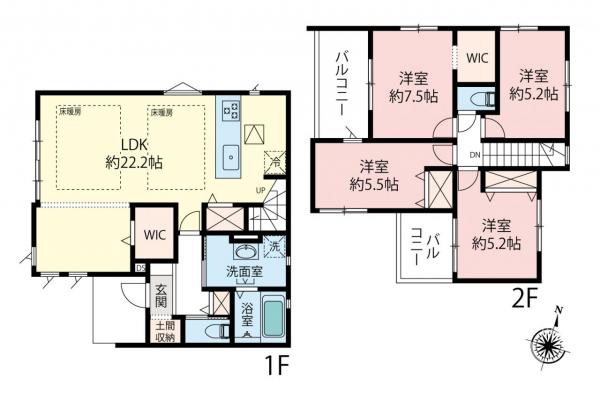 新築一戸建て 所沢市大字上安松 西武池袋線秋津駅 5,499万円