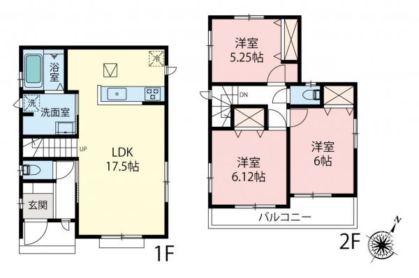 【当日内見可】富士見市羽沢1丁目　新築一戸建て 間取り図