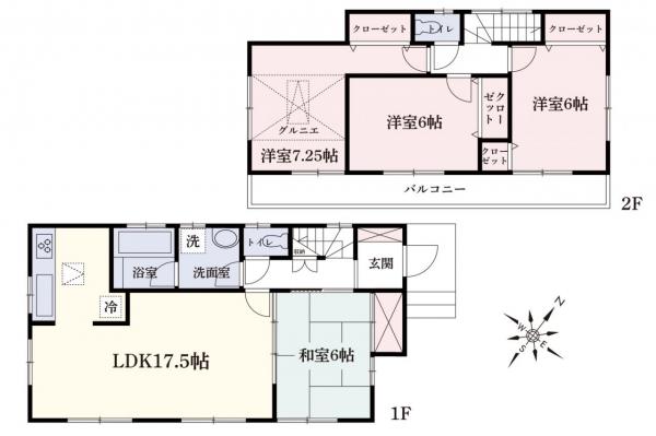 【10/24価格改定・新規リフォーム】富士見市上沢2丁目　中古戸建 間取り図