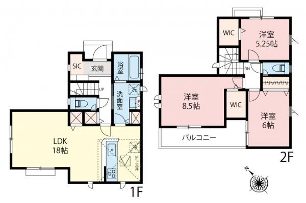 富士見市水子　新築一戸建て 間取り図