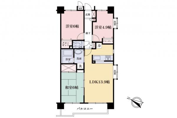 【住協のお預かり物件】朝日パリオ上福岡　2階 間取り図