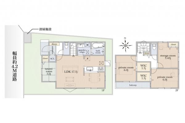 【築浅｜令和4年築】新座市池田5丁目　中古一戸建て 間取り図