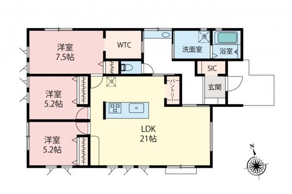 所沢市山口　新築一戸建て 間取り図