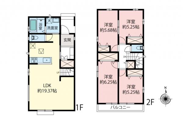 所沢市中新井3丁目　新築一戸建て 間取り図
