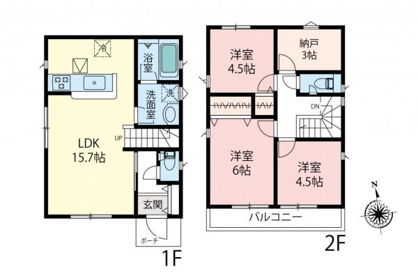 所沢市小手指南1丁目　新築一戸建て 間取り図