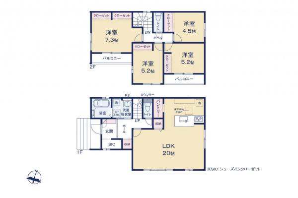 新築一戸建て 坂戸市鶴舞２丁目 東武越生線一本松駅 3,380万円