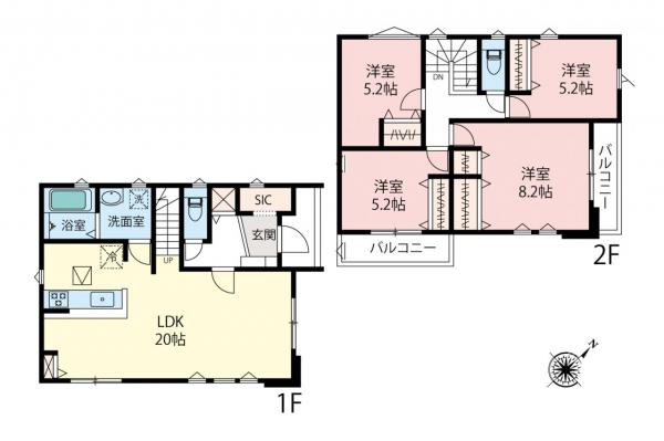 新築一戸建て 富士見市上沢１丁目 東武東上線鶴瀬駅 5,399万円