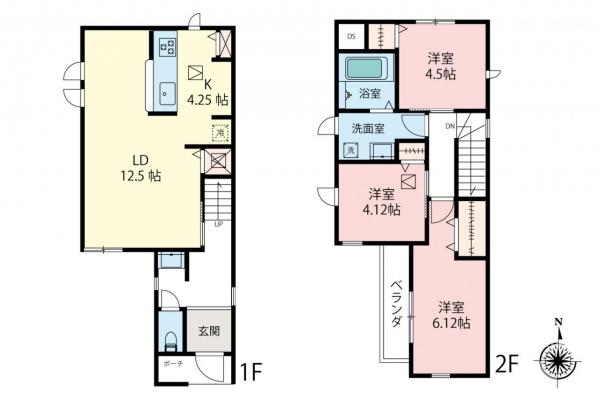 新築一戸建て 練馬区南田中４丁目 西武池袋線練馬高野台駅 6,430万円～6,480万円